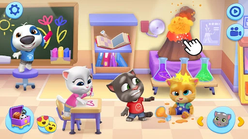 Captura de My Talking Tom Friends: habitación decorada por el jugador