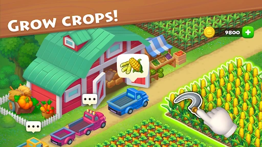Captura de Township: campos de cultivo y zona de producción